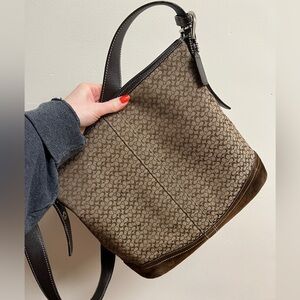 Logo and suede COACH crossbody